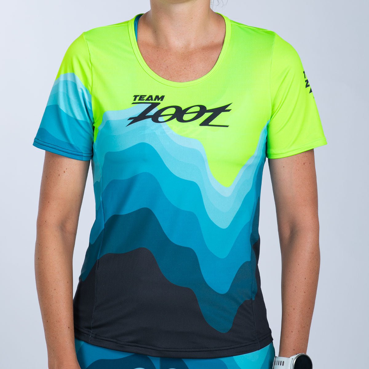 Team Zoot RUN TEE Women's Ltd Run Relaxed Fit Tee - Aqua Wave