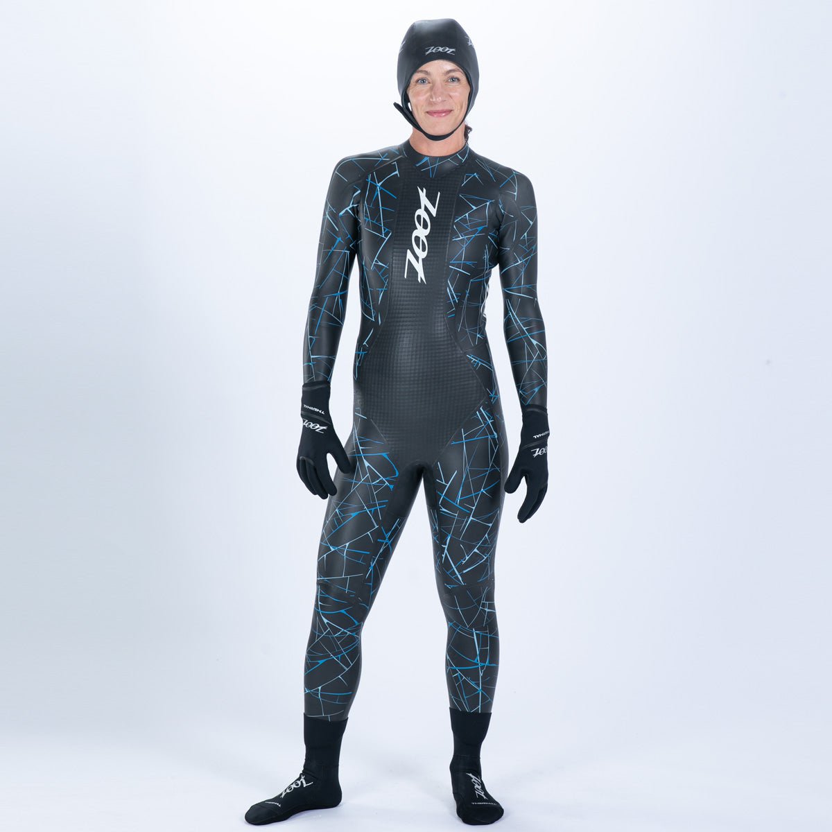 Zoot Sports ACCESSORIES Unisex Neoprene Gloves - Onyx Silver