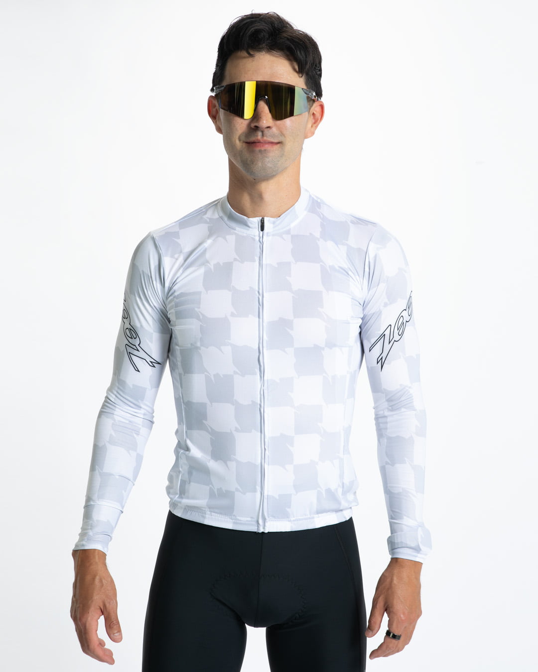 Zoot Sports CYCLE LONG SLEEVE JERSEYS Men's Ltd Cycle Sun Stop Ls Jersey   - Checkers