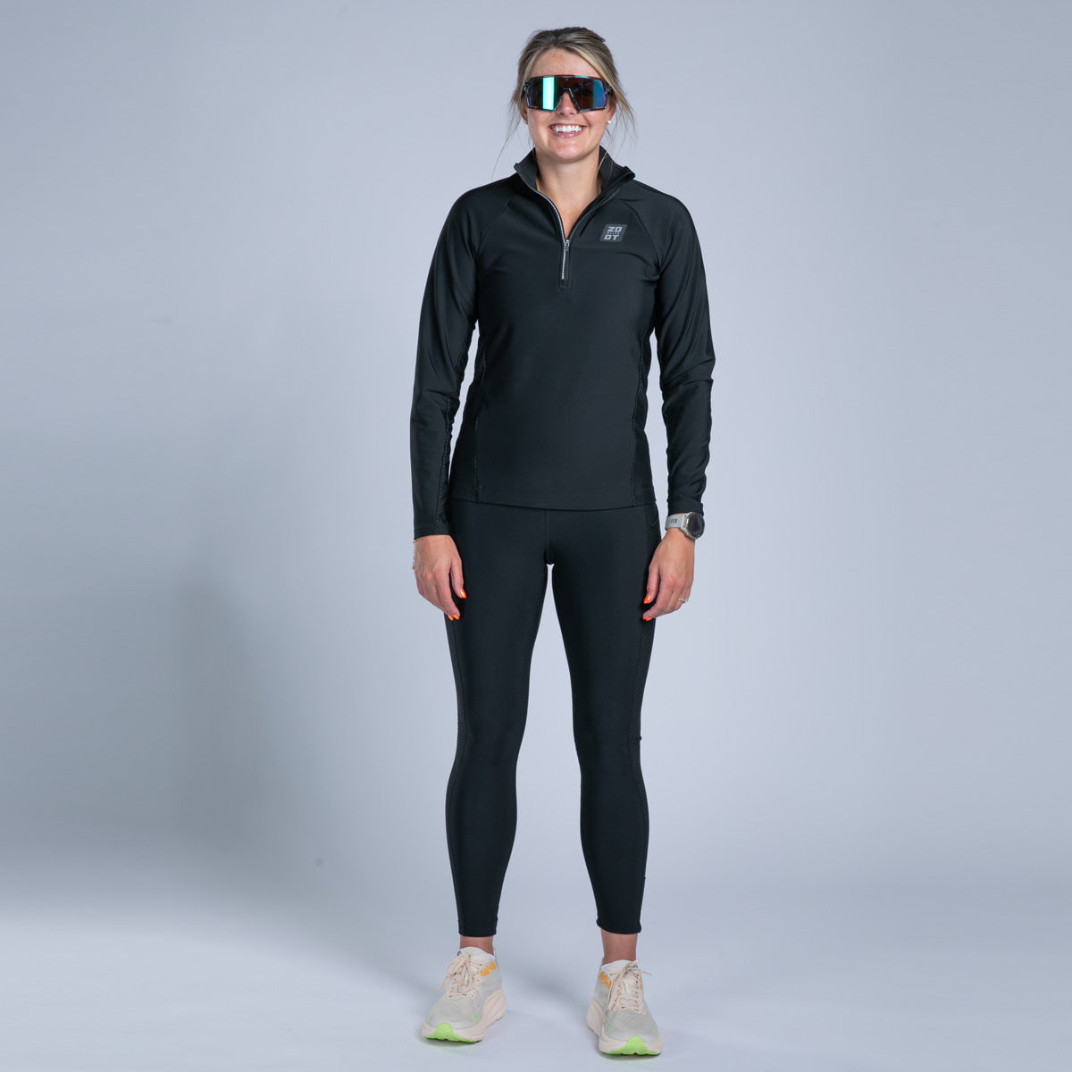 Zoot Sports CYCLE SHORTS Women's Elite Run Hallocore Thermal Half Zip - Jet Black