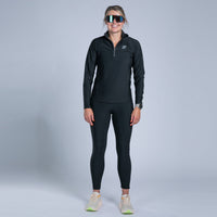 Zoot Sports CYCLE SHORTS Women's Elite Run Hallocore Thermal Half Zip - Jet Black