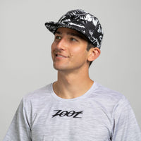 Zoot Sports HATS Unisex Flat Bill - Black and White Floral