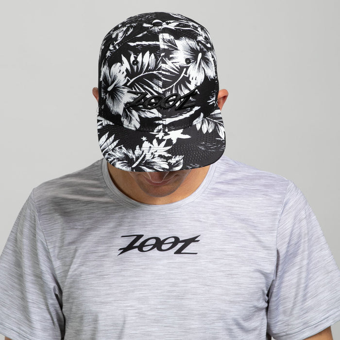 Zoot Sports HATS Unisex Flat Bill - Black and White Floral