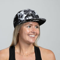 Zoot Sports HATS Unisex Flat Bill - Black and White Floral