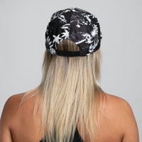 Zoot Sports HATS Unisex Flat Bill - Black and White Floral