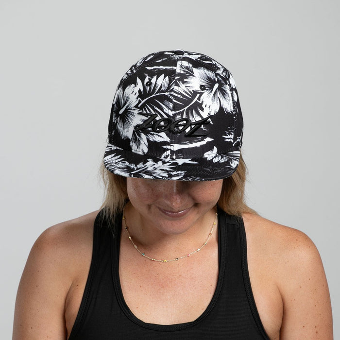 Zoot Sports HATS Unisex Flat Bill - Black and White Floral