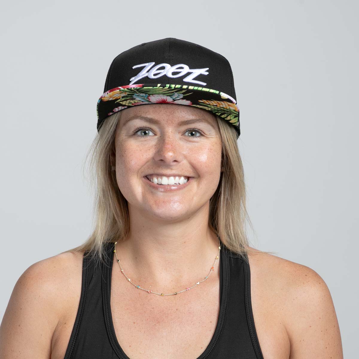 Zoot Sports HATS Unisex Flat Bill - Black/Black Floral Bill