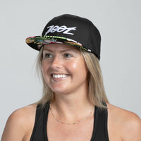 Zoot Sports HATS Unisex Flat Bill - Black/Black Floral Bill