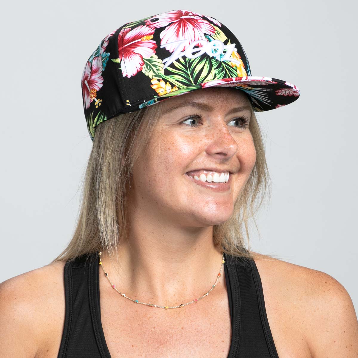 Zoot Sports HATS Unisex Flat Bill - Black Floral