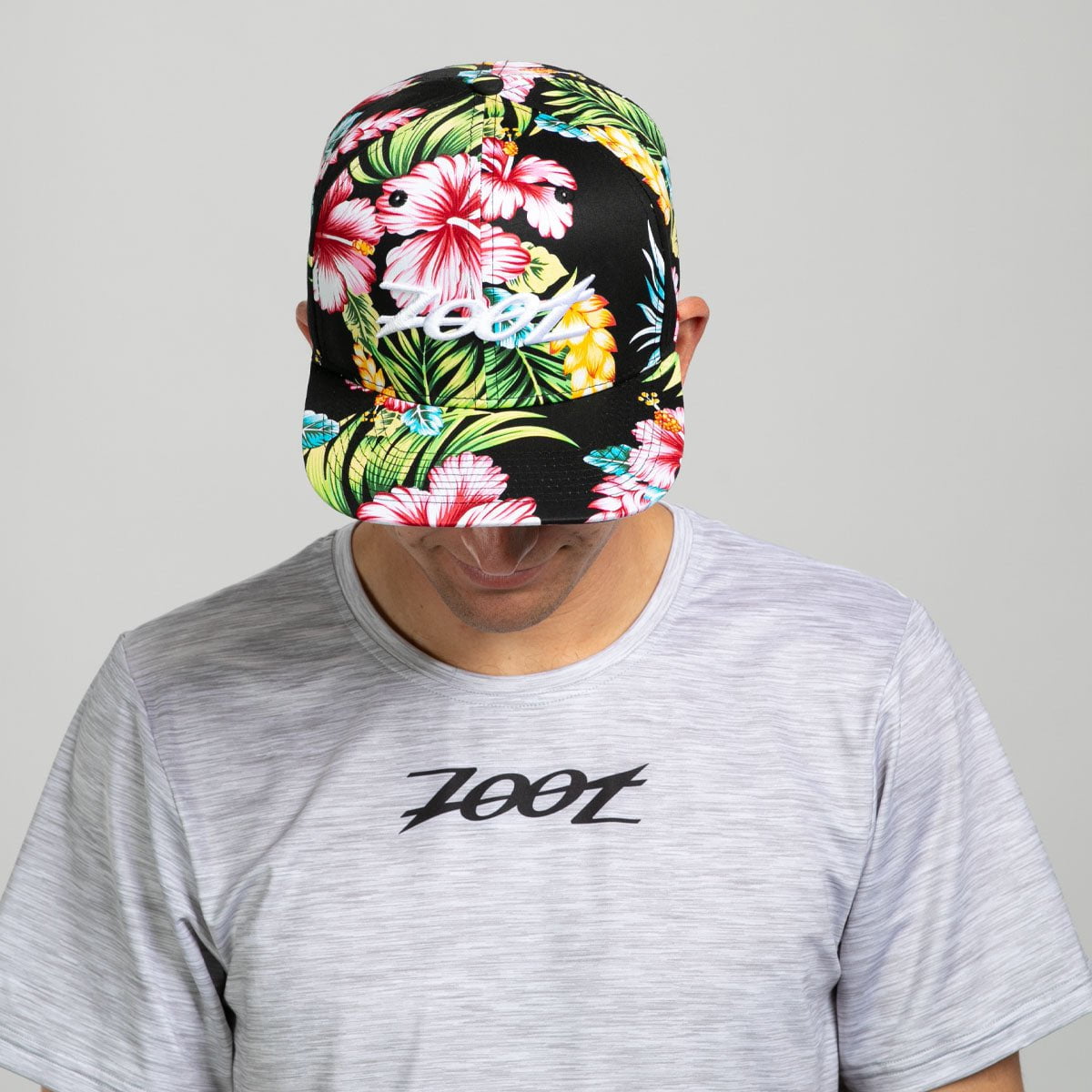 Zoot Sports HATS Unisex Flat Bill - Black Floral