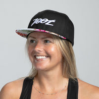 Zoot Sports HATS Unisex Flat Bill - Black/Pink Floral Bill