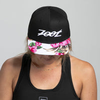 Zoot Sports HATS Unisex Flat Bill - Black/Pink Floral Bill