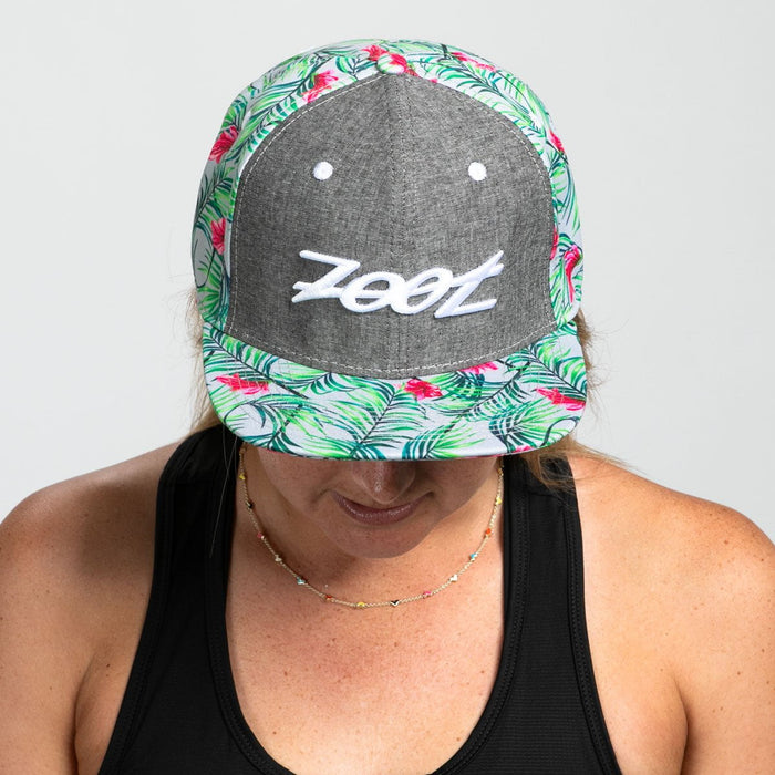 Zoot Sports HATS Unisex Flat Bill - Denim/Green Floral