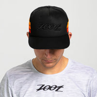 Zoot Sports HATS Unisex Flat Bill With Mesh - Black Stripes