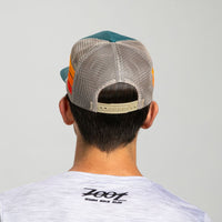 Zoot Sports HATS Unisex Flat Bill With Mesh - Teal Stripes