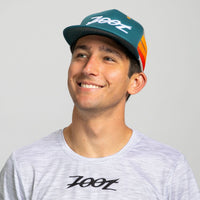 Zoot Sports HATS Unisex Flat Bill With Mesh - Teal Stripes