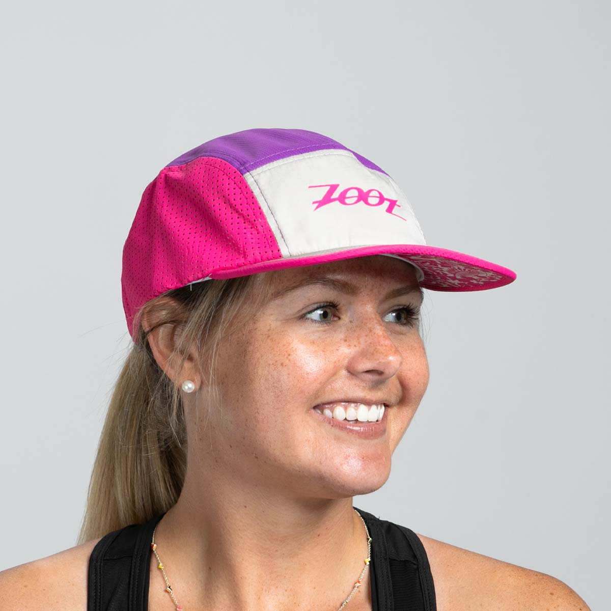 Zoot Sports HEADWEAR Unisex Tech 5-Panel Hat - Pink Aloha