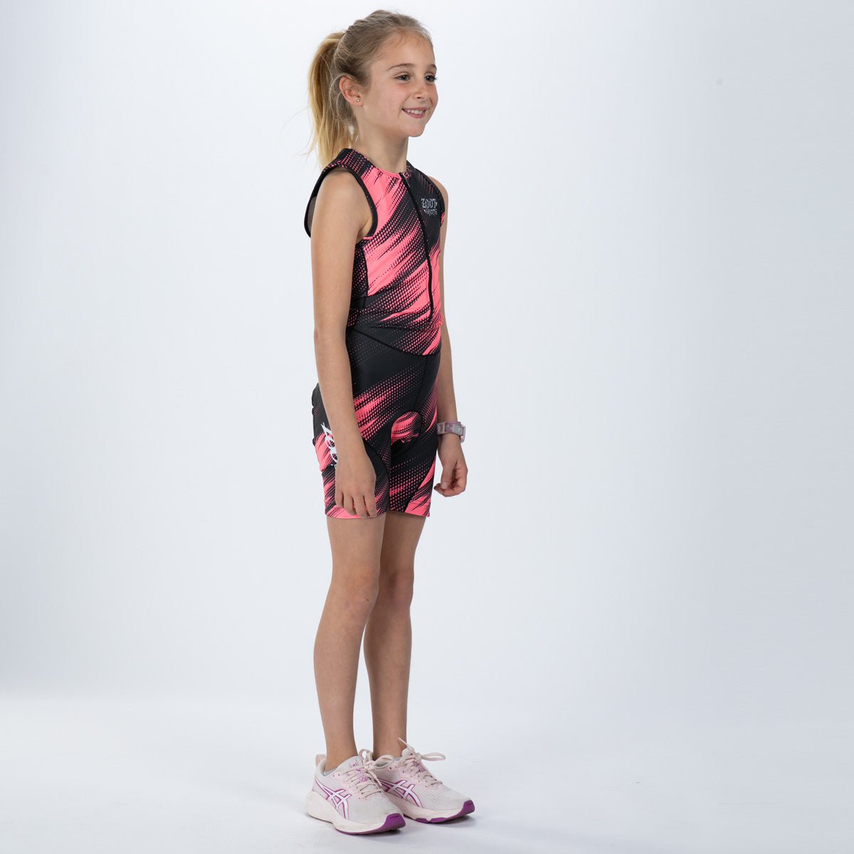 Zoot Sports KIDS Youth Ltd Tri Protégé Racesuit - DriftSPEED Hot Coral
