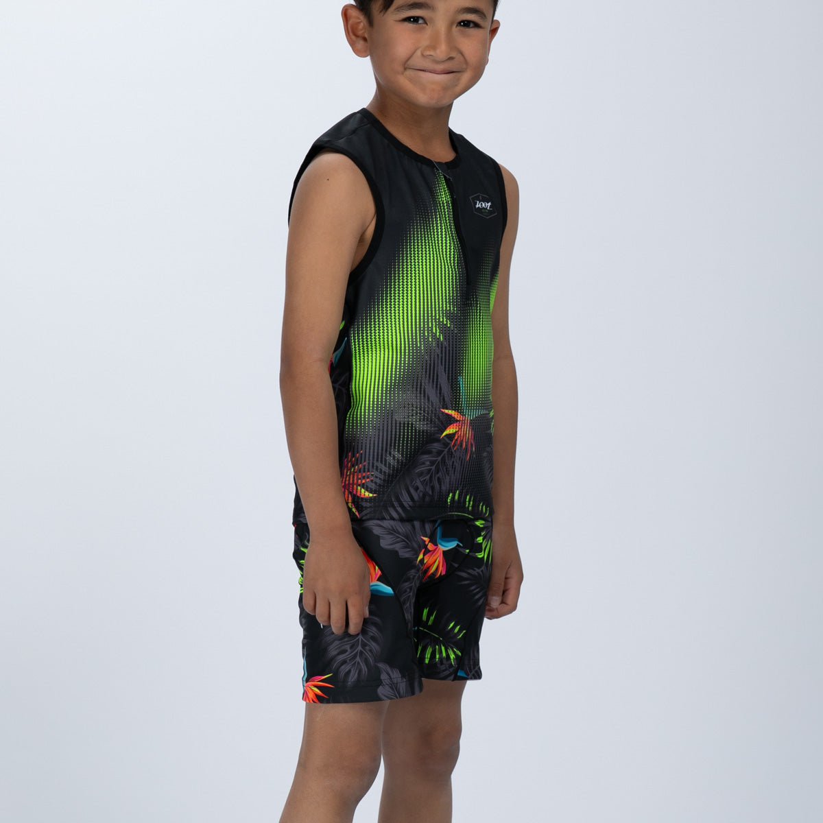 Zoot Sports KIDS Youth Ltd Tri Protégé Short - Tropical Magic Green