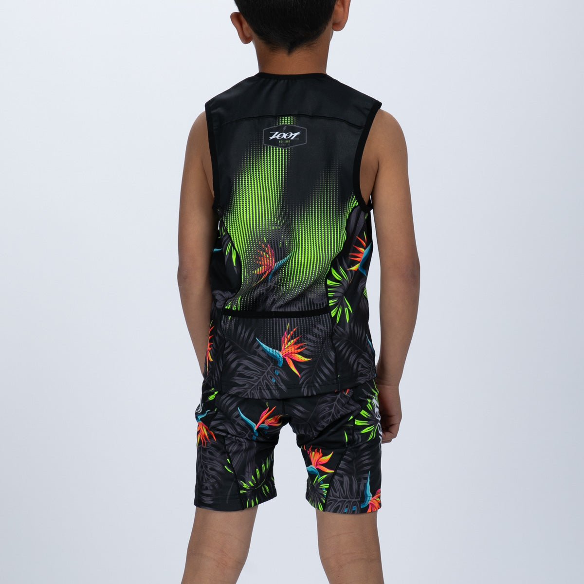 Zoot Sports KIDS Youth Ltd Tri Protégé Short - Tropical Magic Green