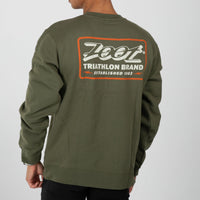 Zoot Sports LIFESTYLE Unisex Shop Badge Crewneck - Army