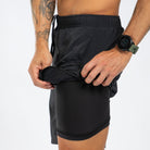 Zoot Sports RUN BOTTOMS Men's Elite Run 8" Short 2 in 1 - Jet Black