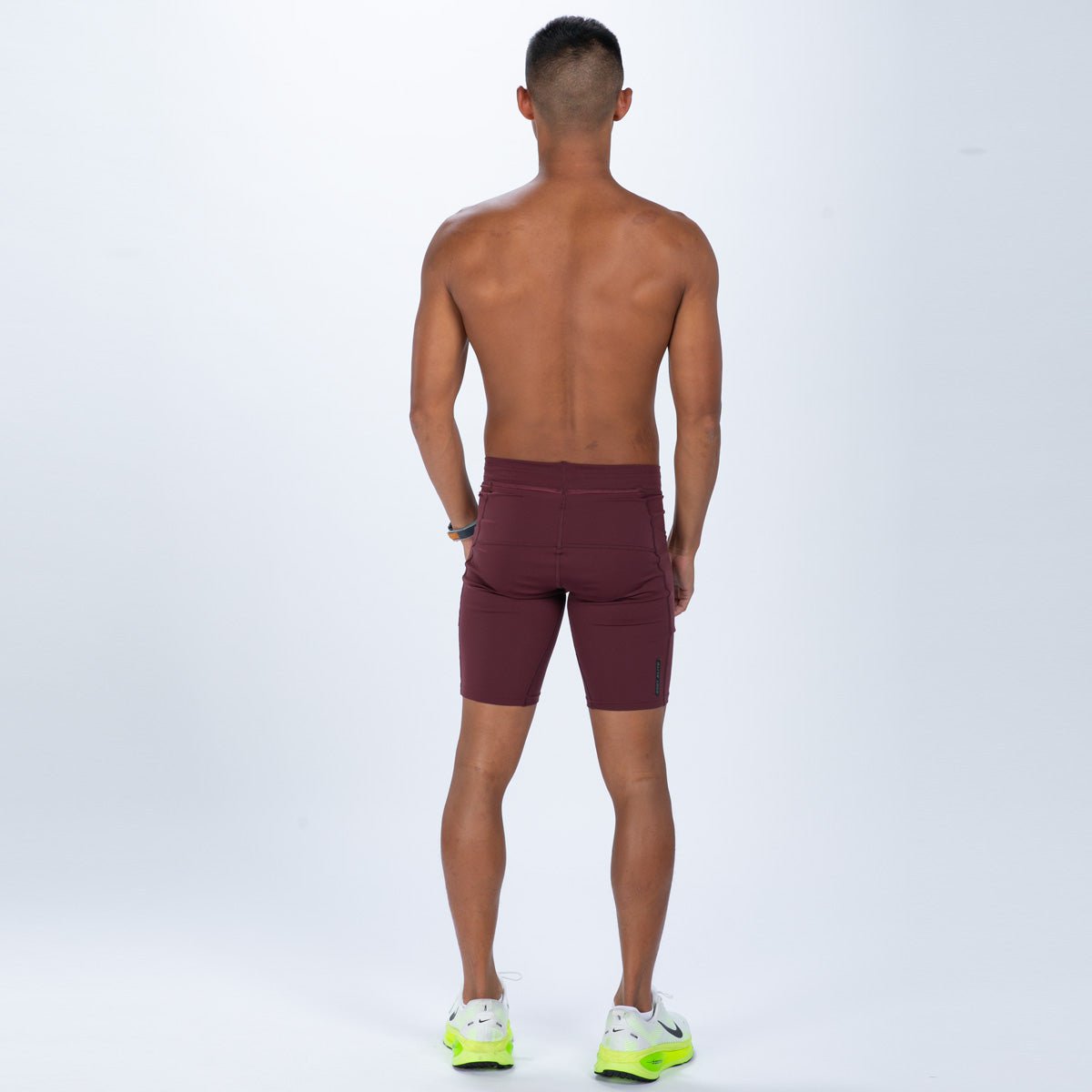 Zoot Sports RUN BOTTOMS Men's Elite Run 9" 1/2 Tight - Burgundy