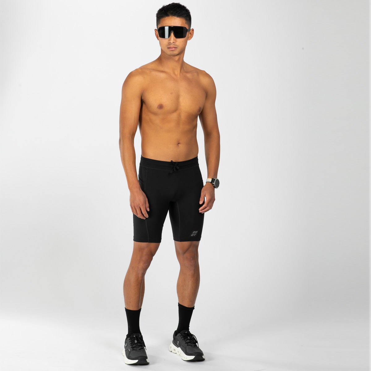 Zoot Sports RUN BOTTOMS Men's Elite Run 9" 1/2 Tight - Jet Black