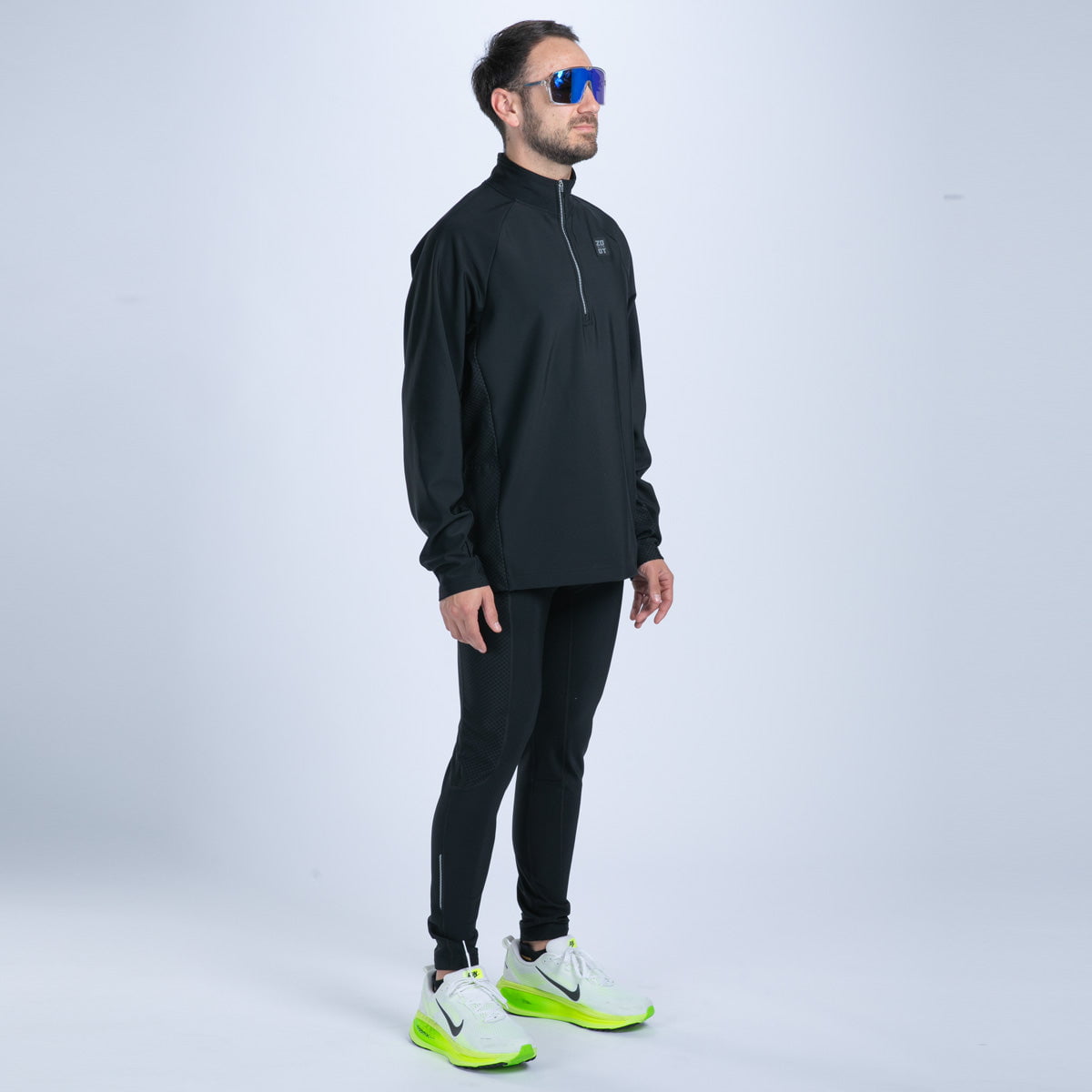 Zoot Sports RUN BOTTOMS Men's Elite Run Hallocore Thermal 1/2 Zip - Jet Black