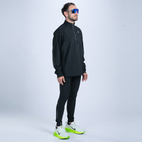 Zoot Sports RUN BOTTOMS Men's Elite Run Hallocore Thermal 1/2 Zip - Jet Black