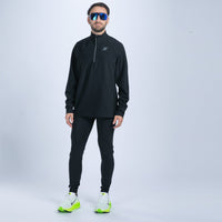Zoot Sports RUN BOTTOMS Men's Elite Run Hallocore Thermal 1/2 Zip - Jet Black