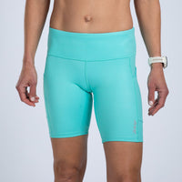 Zoot Sports RUN BOTTOMS Women's Core Run Pulse 8" Short - Aqua Blue