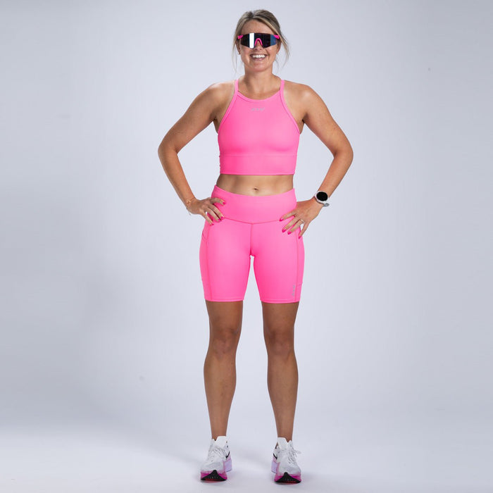 Zoot Sports RUN BOTTOMS Women's Core Run Pulse 8" Short - Bright Pink