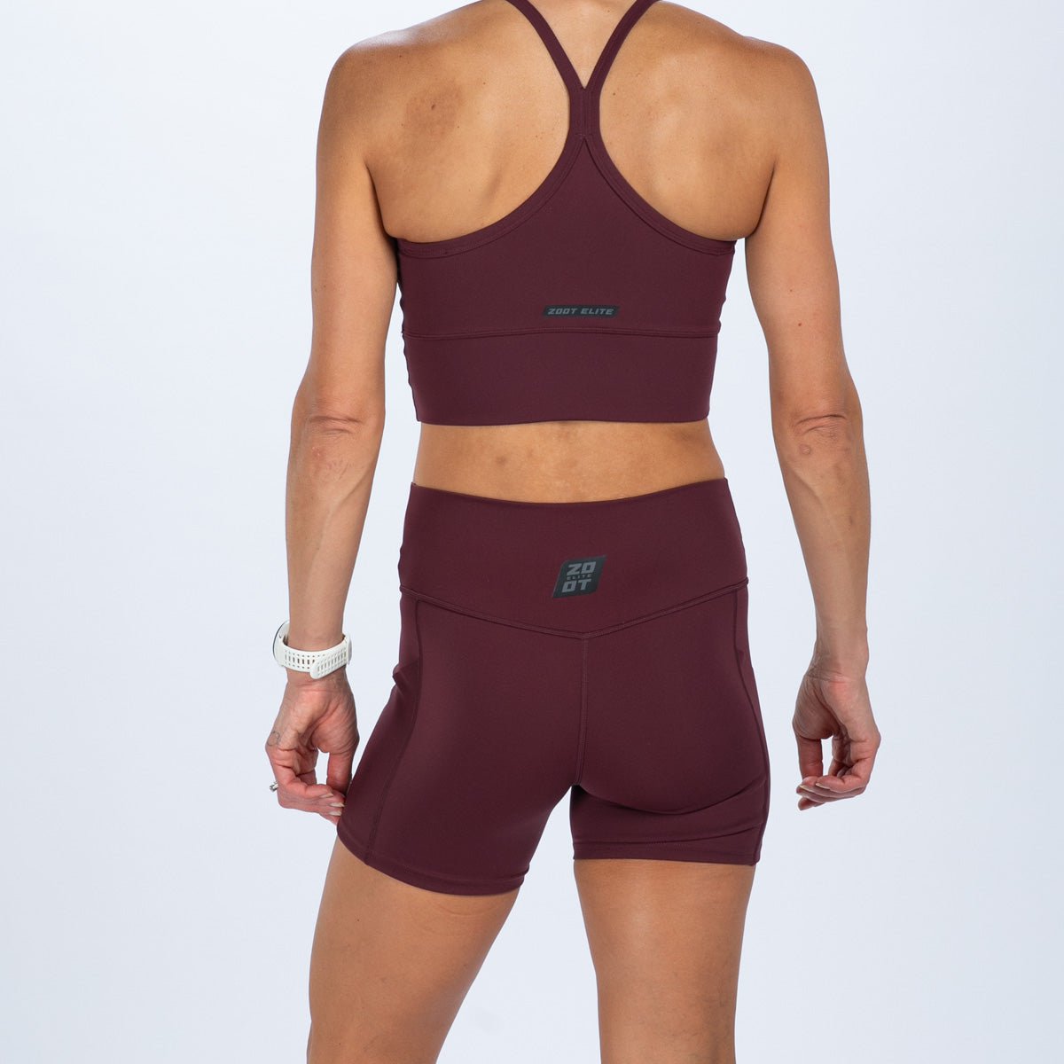 Zoot Sports RUN BOTTOMS Women's Elite Run 5" High-Rise Short - Burgundy
