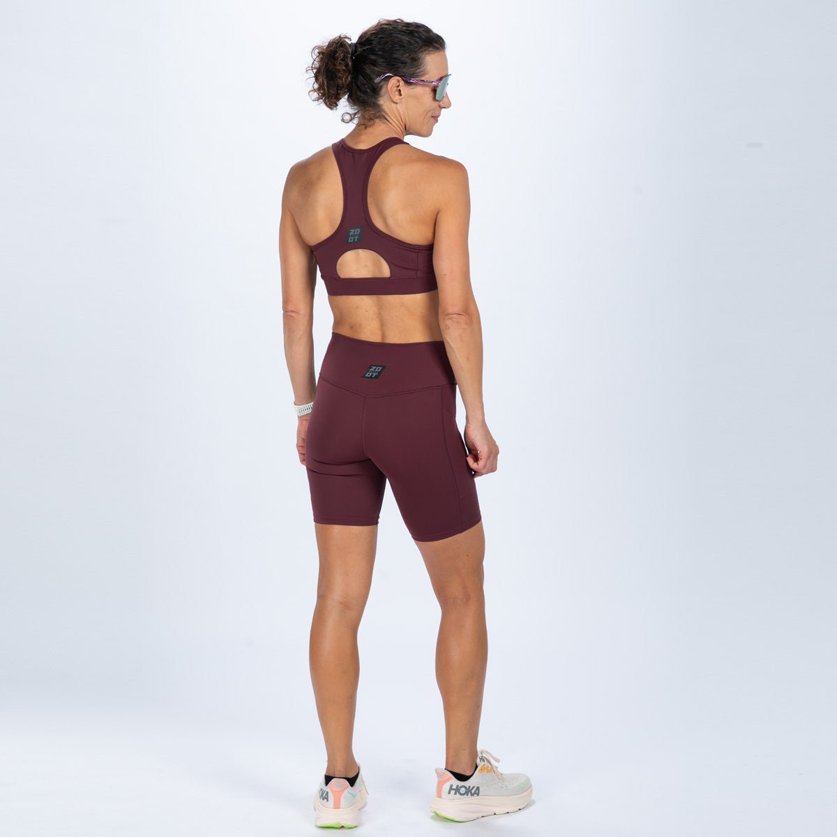 Zoot Sports RUN BOTTOMS Women's Elite Run 8" High-Rise Short - Burgundy