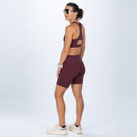Zoot Sports RUN BOTTOMS Women's Elite Run 8" High-Rise Short - Burgundy