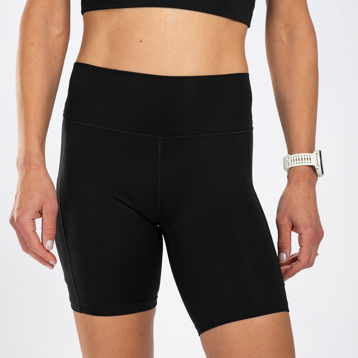 Zoot Sports RUN BOTTOMS Women's Elite Run 8" High-Rise Short - Jet Black