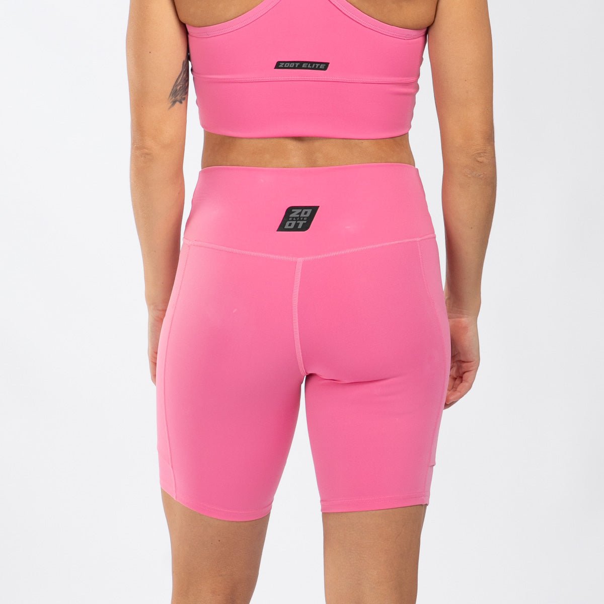 Zoot Sports RUN BOTTOMS Women's Elite Run 8" High-Rise Short - Rose