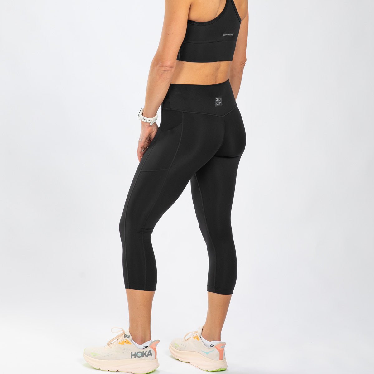 Zoot Sports RUN BOTTOMS Women's Elite Run High Rise Capri - Jet Black