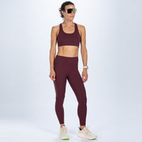 Zoot Sports RUN BOTTOMS Women's Elite Run High Rise Tight - Burgundy