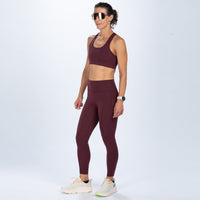 Zoot Sports RUN BOTTOMS Women's Elite Run High Rise Tight - Burgundy