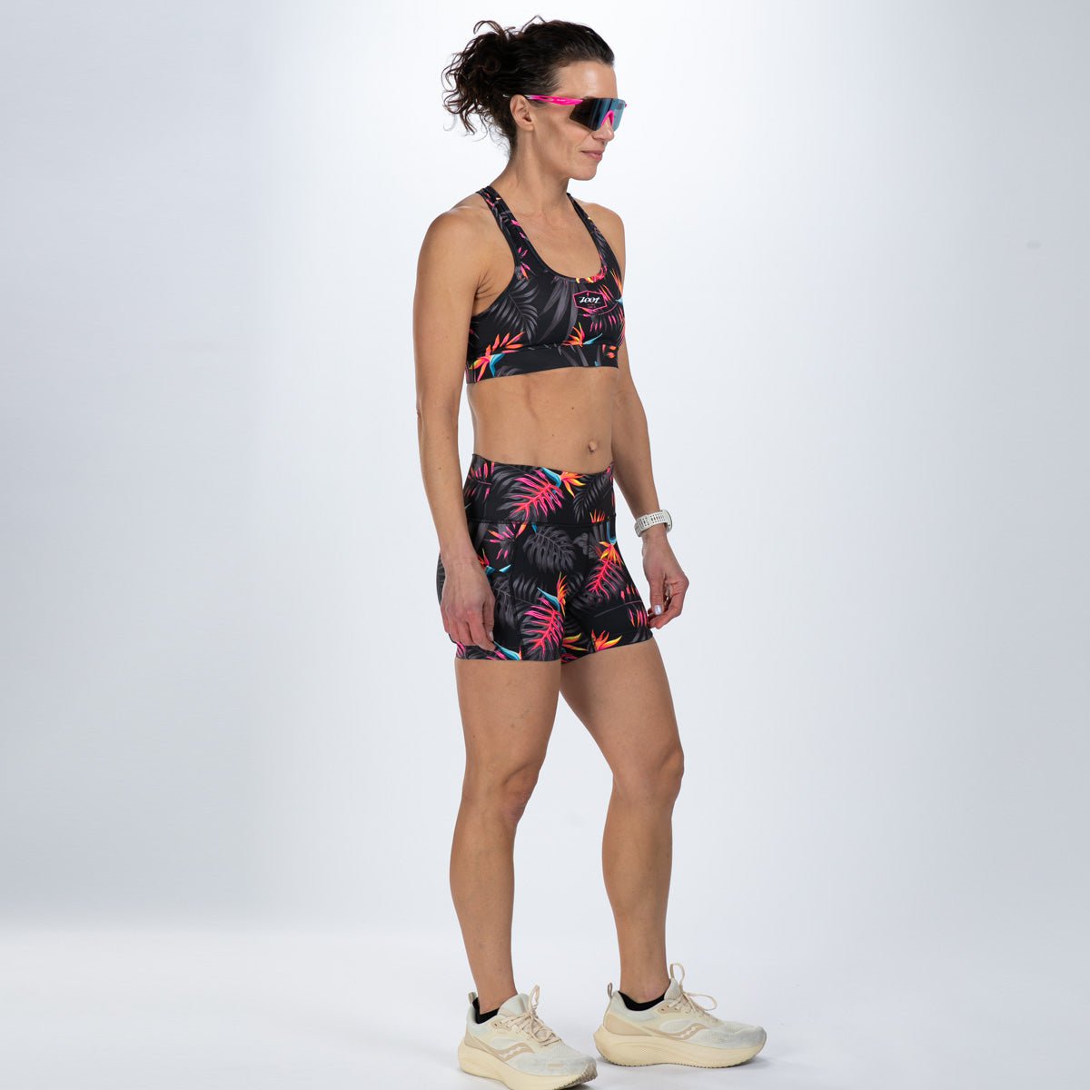 Zoot Sports RUN BOTTOMS Women's Ltd Run 4" Pulse High-Rise Short - Tropical Magic