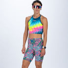 Zoot Sports RUN BOTTOMS Women's Ltd Run 8" Pulse High-Rise Short - Costa Del Sol
