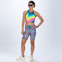 Zoot Sports RUN BOTTOMS Women's Ltd Run 8" Pulse High-Rise Short - Costa Del Sol