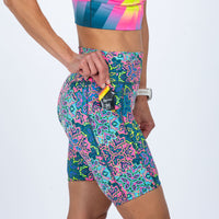 Zoot Sports RUN BOTTOMS Women's Ltd Run 8" Pulse High-Rise Short - Costa Del Sol