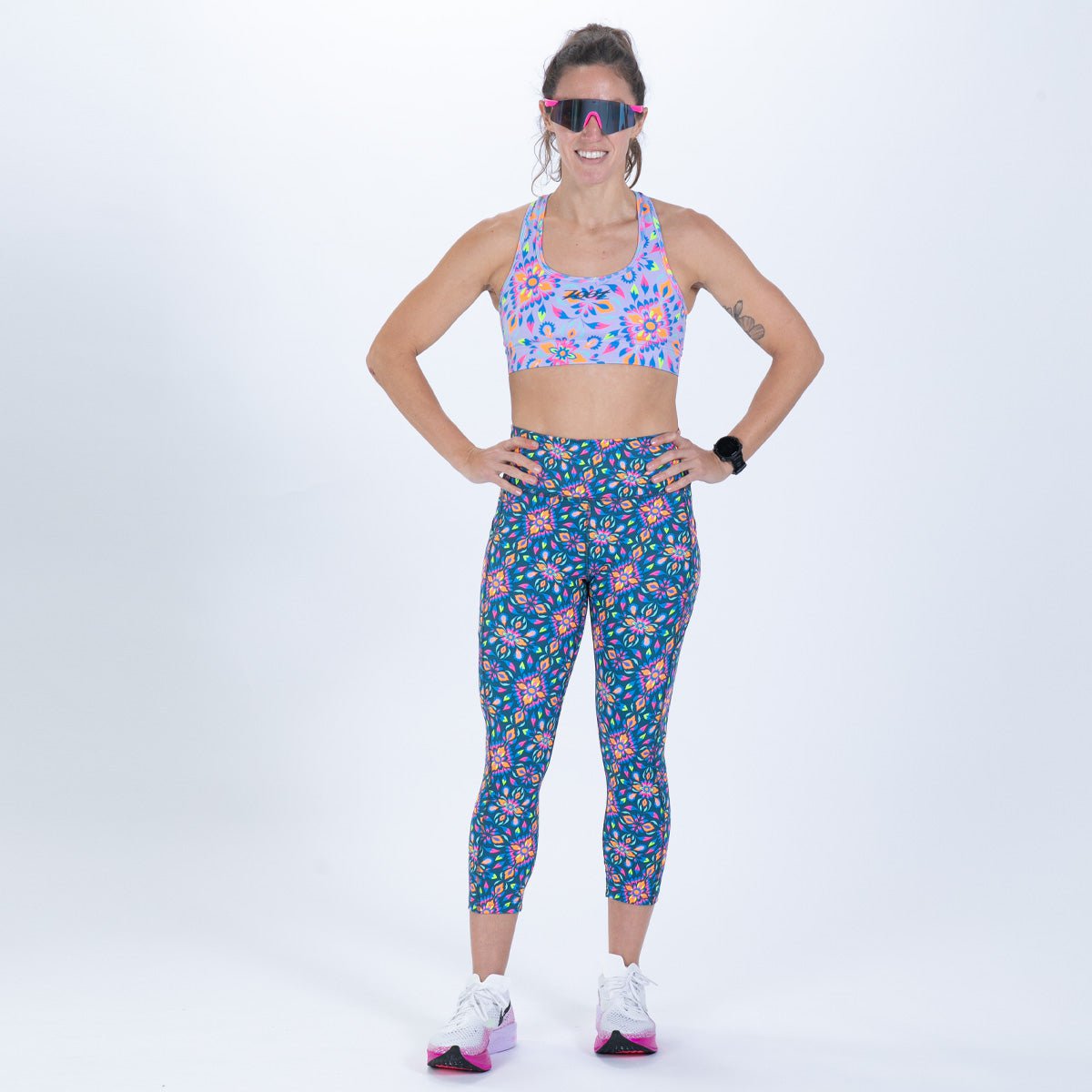 Zoot Sports RUN BOTTOMS Women's Ltd Run High Rise Capri - Kaleidoscope