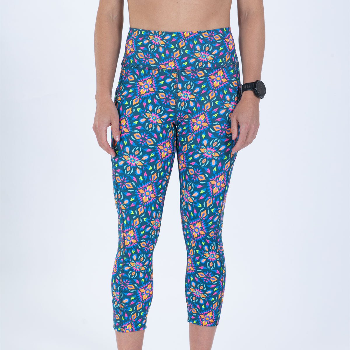 Zoot Sports RUN BOTTOMS Women's Ltd Run High Rise Capri - Kaleidoscope
