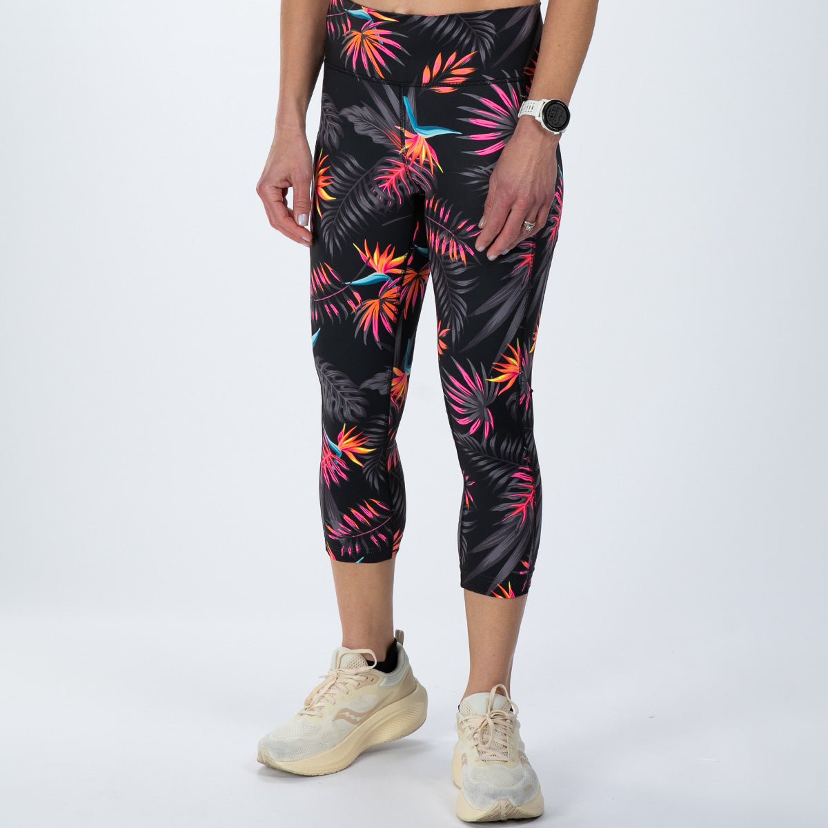 Zoot Sports RUN BOTTOMS Women's Ltd Run High Rise Capri - Tropical Magic