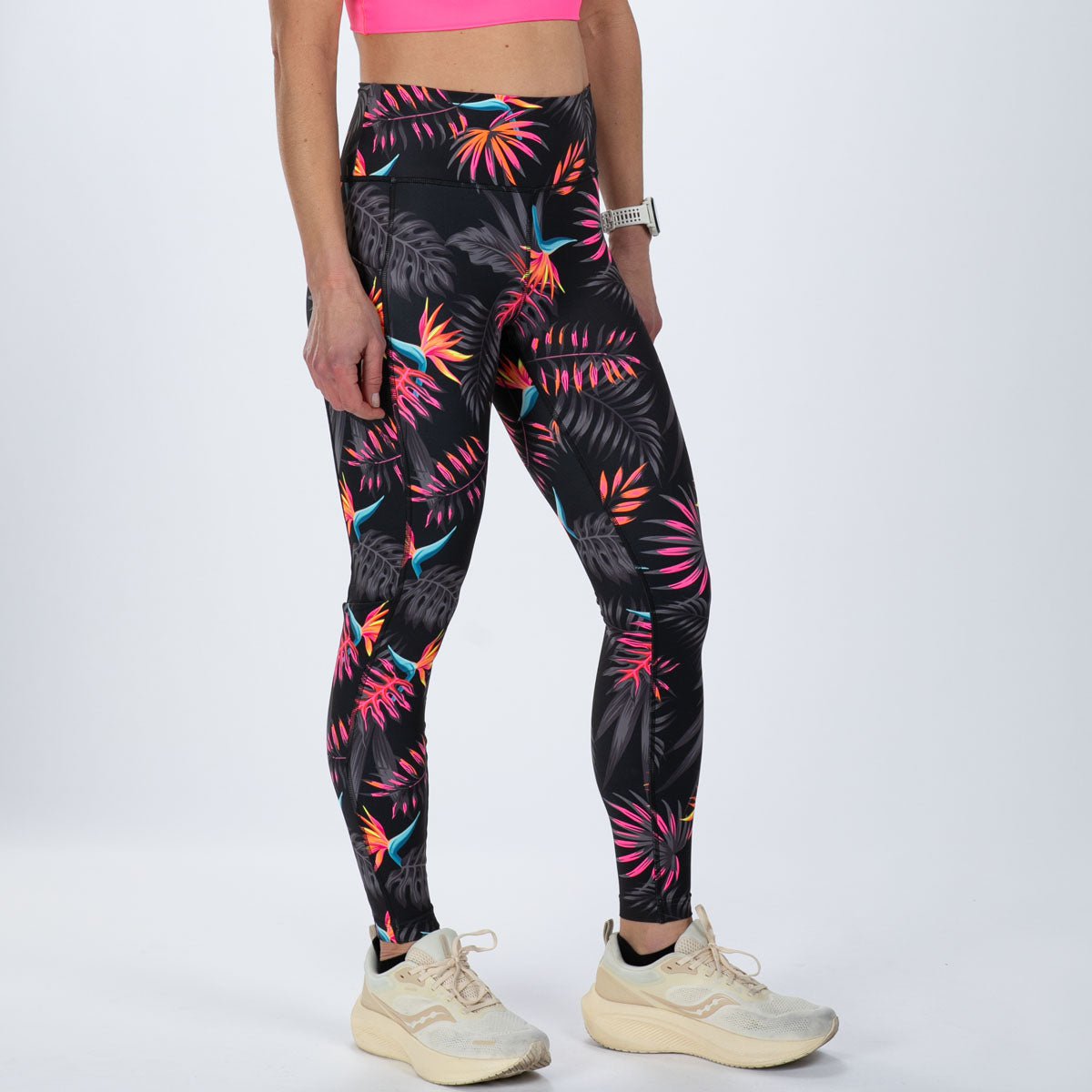 Zoot Sports RUN BOTTOMS Women's Ltd Run High Rise Tight - Tropical Magic