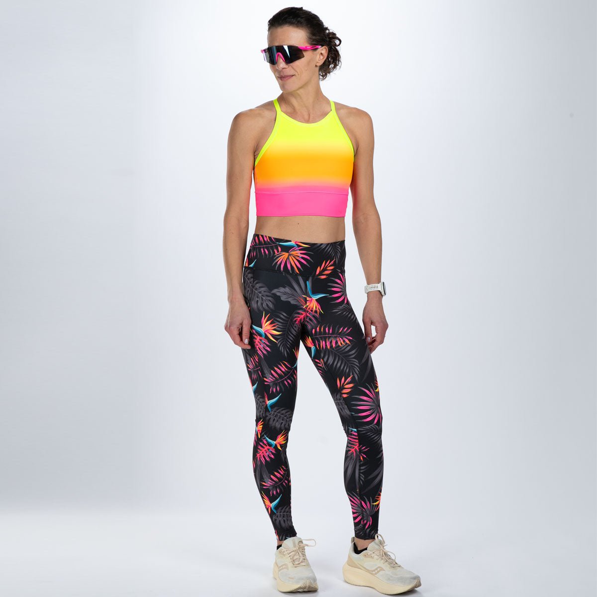 Zoot Sports RUN BOTTOMS Women's Ltd Run High Rise Tight - Tropical Magic